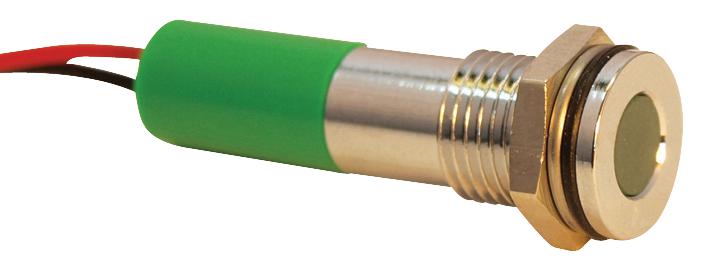 Q8F3CXXG12E INDIC LED FLUSH 8MM GRE 12VDC,IP67 APEM