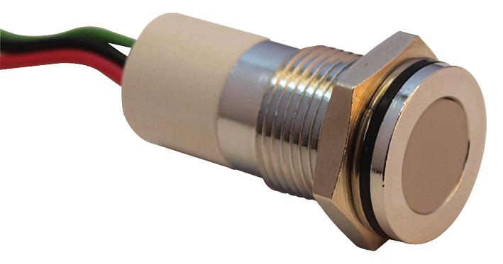 Q14F3CZZRYG12E INDIC FLSH CHRME TRI COL 12VDC,IP67 APEM