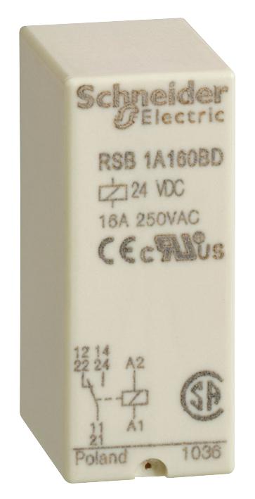 RSB1A160BD RELAY, SPDT, 250VAC, 28VDC, 16A SCHNEIDER ELECTRIC