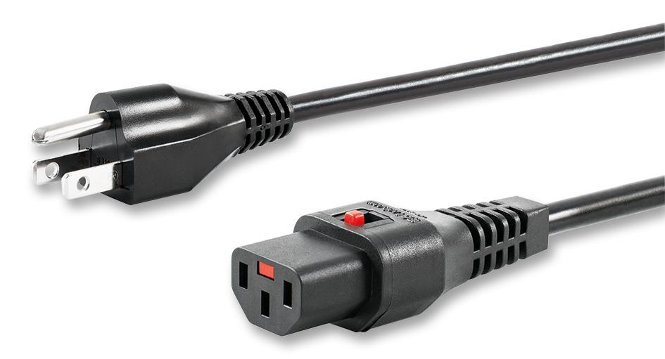 IL13-US1-SVT-3100-183 LEAD, LOCKING, US PLUG, 183CM, BLK SCHAFFNER