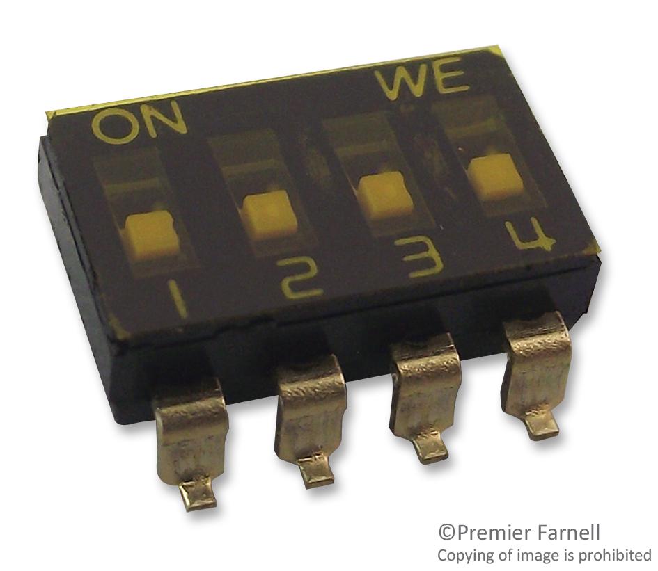 418121160804 SWITCH, DIP, 2.54MM, SMD, 4 WAY WURTH ELEKTRONIK