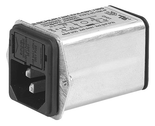 4301.5004 INLET FILTER, IEC, C14, KFA, 6A SCHURTER