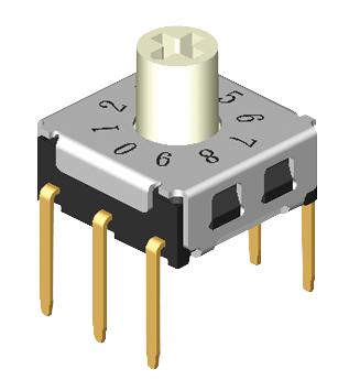 MCRJH3H-10R-Q SWITCH, ROTARY, THT, 7X7, 10 POS, 3X2 MULTICOMP PRO