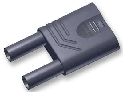 932200100 PLUG, 4MM, DUAL, BLACK, KUN HIRSCHMANN TEST AND MEASUREMENT