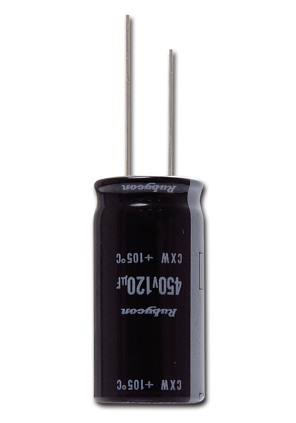 400CXW100MEFC14.5X40 CAP, 100µF, 400V, 20% RUBYCON