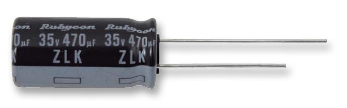 25ZLK390M10X12.5 CAP, 390µF, 25V, 20% RUBYCON