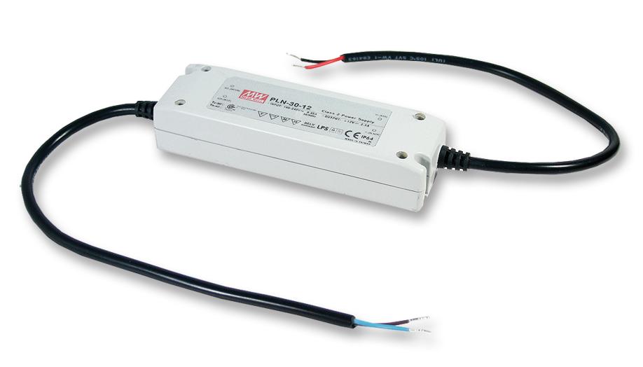 PLN-30-12 LED DRIVER, AC-DC, CC, 2.5A, 12V MEAN WELL