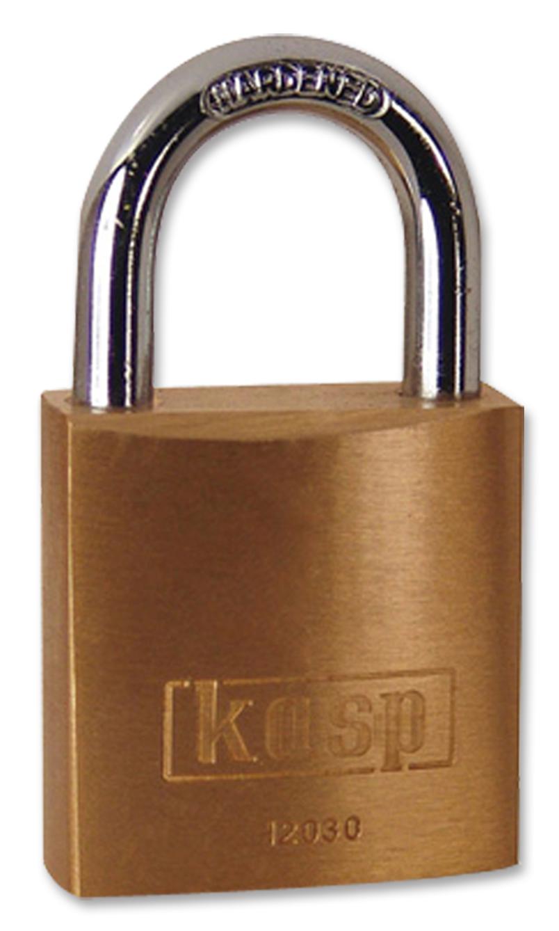 K12030 PADLOCK, BRASS, 30MM KASP SECURITY