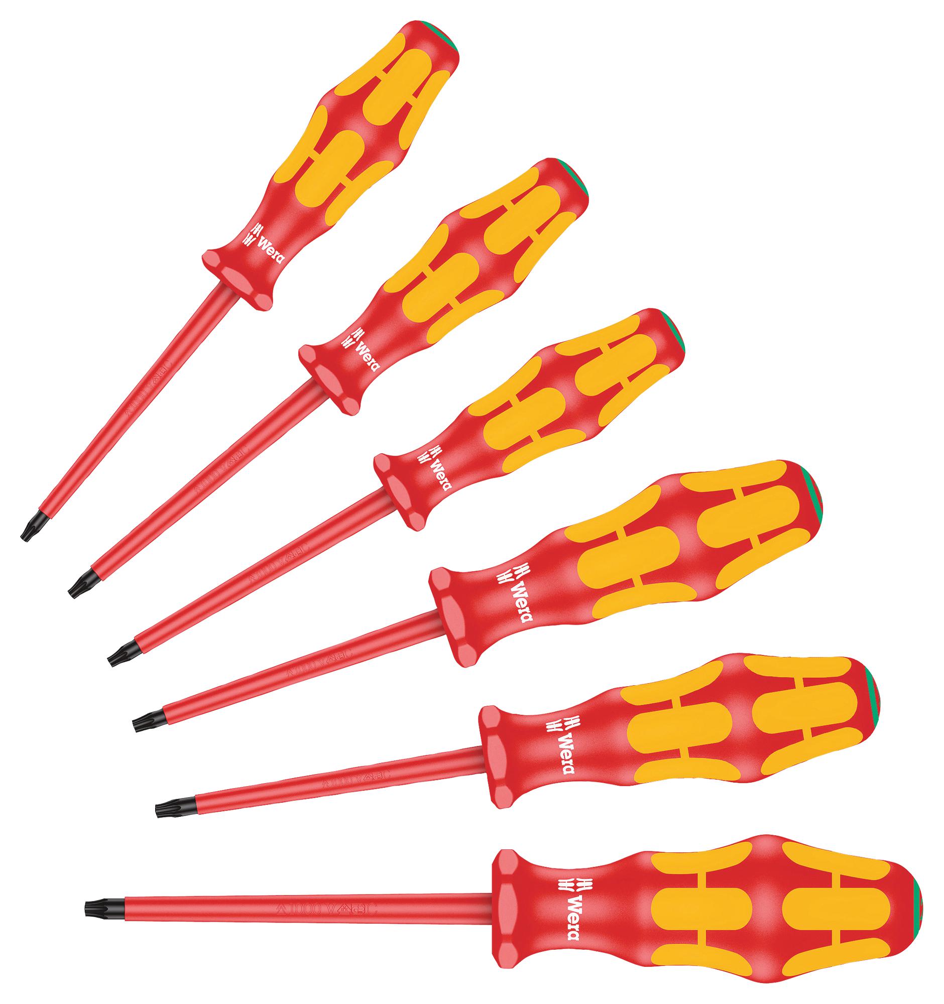 167I/6 SET, SCREWDRIVER, VDE, TORX, 6PC WERA