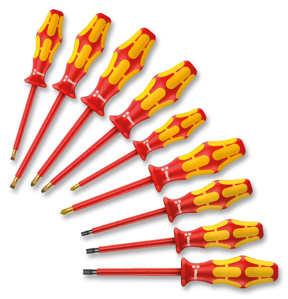 160I/162I/167I/9 SET, SCREWDRIVER, VDE, MIXED, 9PC WERA