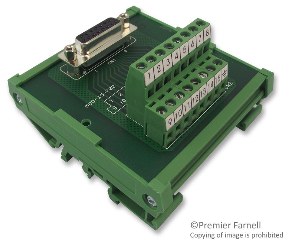 MOD-15-F TB, INTERFACE, D SUB 15P RECPT, TB 15P MULTICOMP PRO