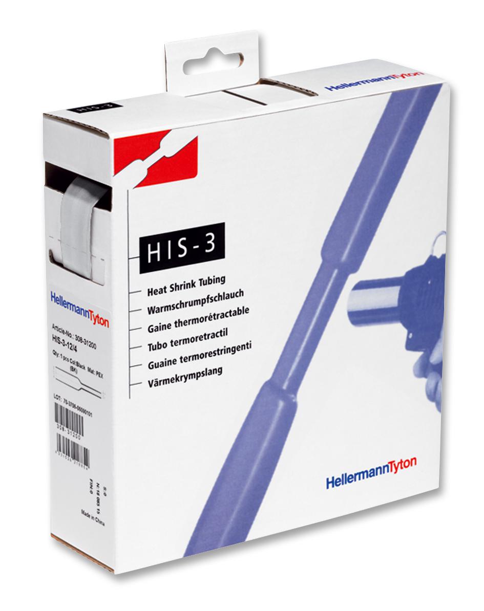 308-31203 HEAT SHRINK, CLEAR, 12MM, 5M HELLERMANNTYTON