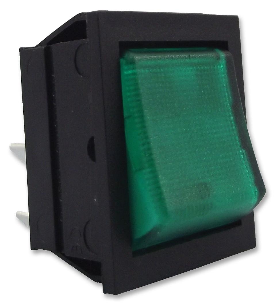 C1353ALNAF SWITCH, ROCKER, DPST, HI INRUSH, GRN ARCOLECTRIC (BULGIN LIMITED)