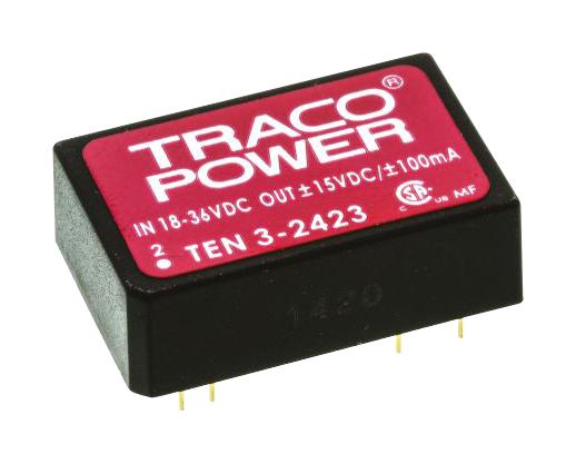 TEN 3-1222 DC/DC CONVERTER, 2 O/P, 0.125A, 5V TRACO POWER
