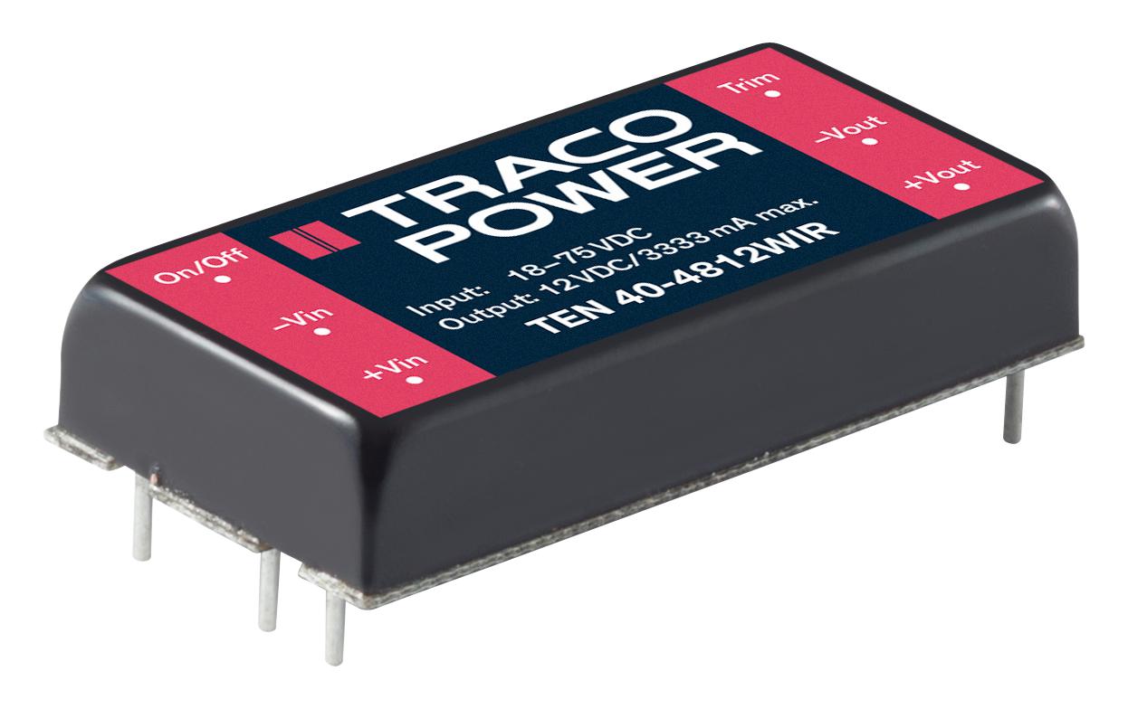 TEN 40-2412WIR DC/DC CONVERTER, 1 O/P, 3.4A, 12V TRACO POWER