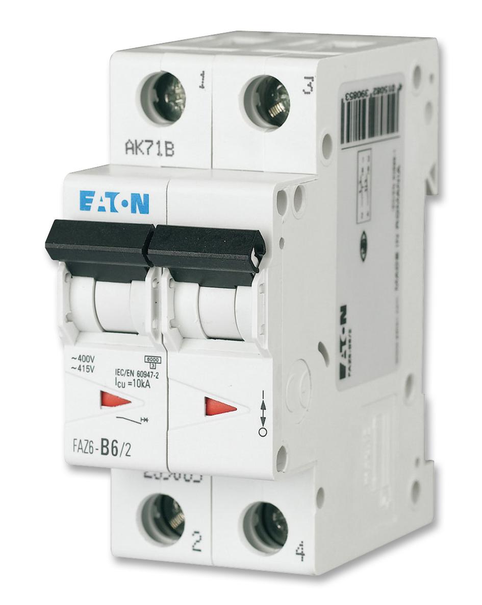 FAZ6-B50/2 MINIATURE CKT BREAKER, 2P, 50A, 400VAC EATON MOELLER