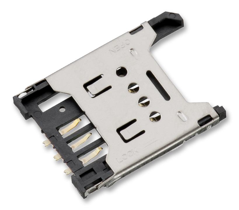 693012040811 CONNECTOR, MINI SIM, HINGED, 6WAY WURTH ELEKTRONIK