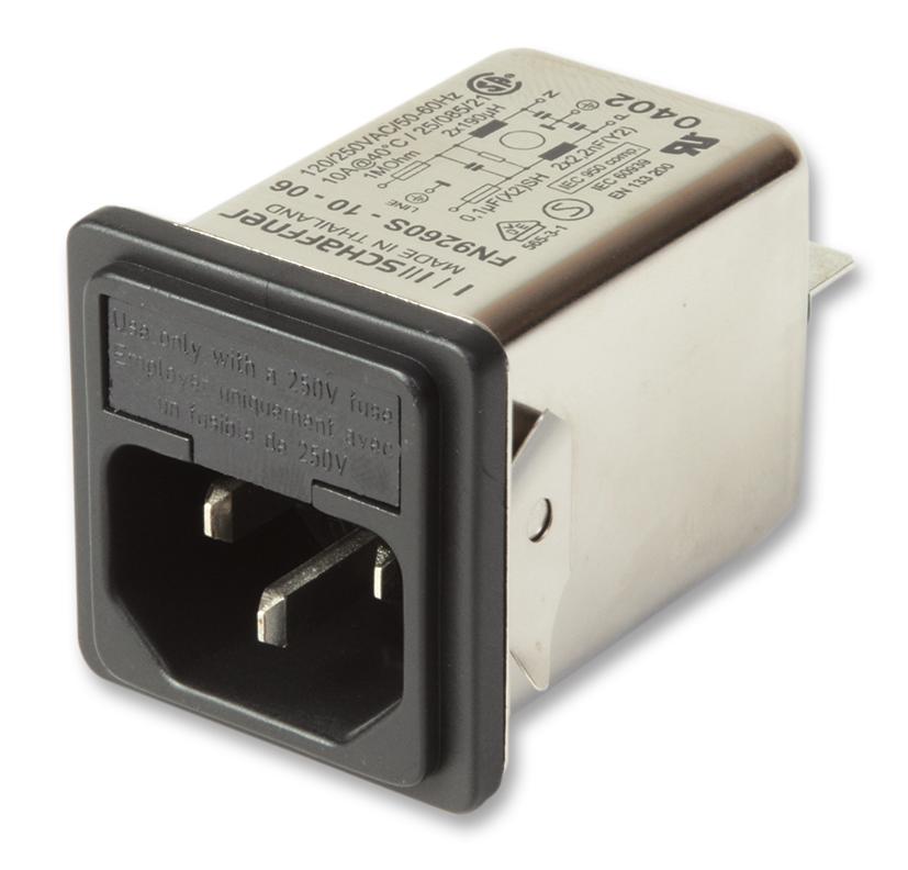 FN9260S-4-06-10 FILTER, INLET, IEC, DUAL FUSE, 4A SCHAFFNER