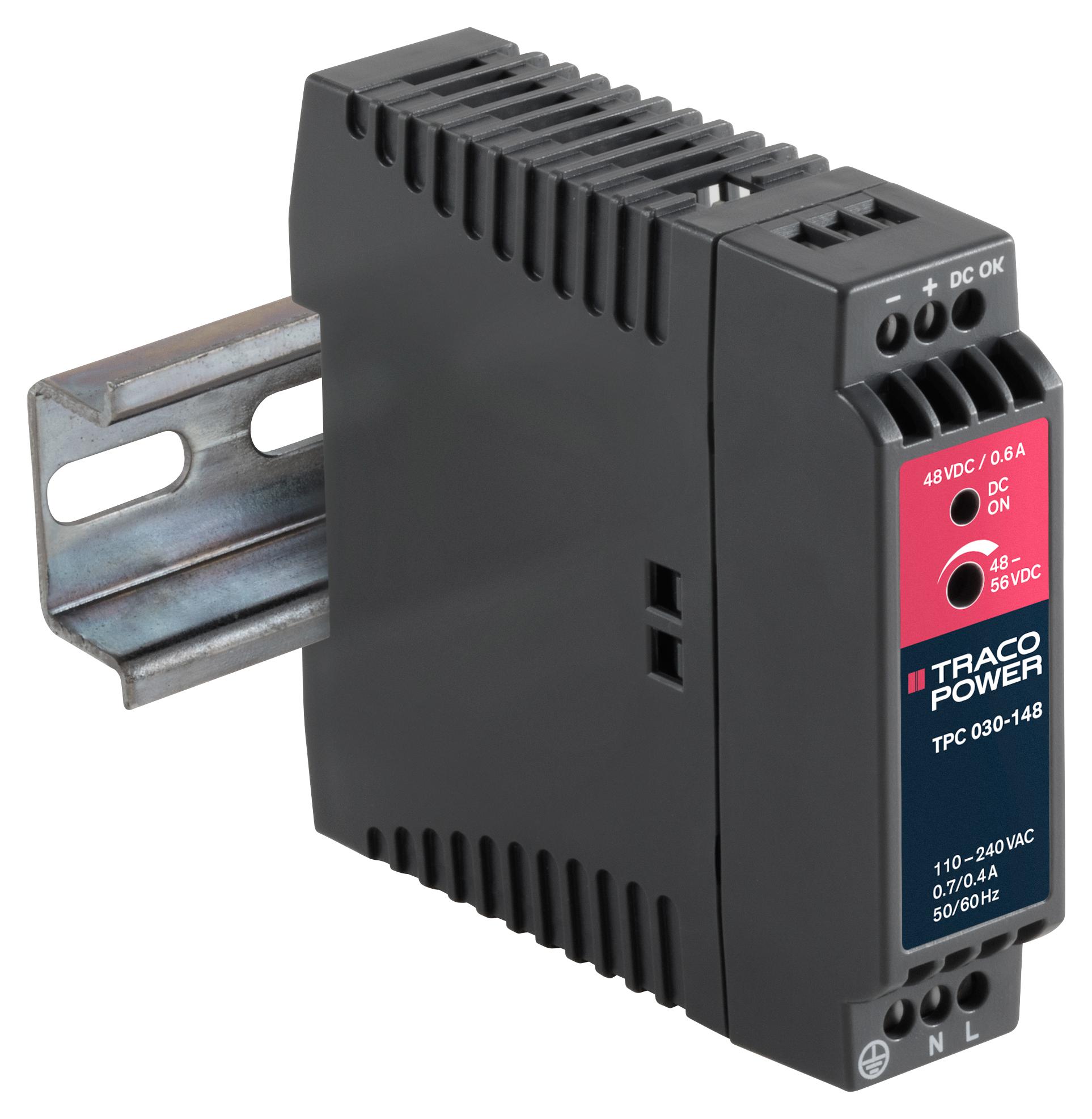 TPC 030-124 POWER SUPPLY, AC/DC, 1.25A, 24V, 30W TRACO POWER