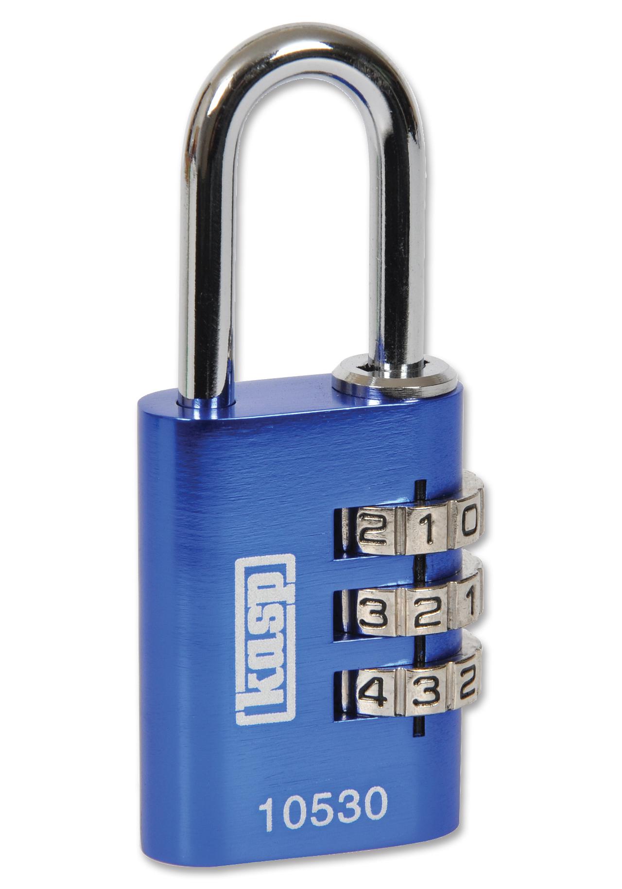 K10530BLUD LOCK, COMBI, ALUMINIUM, 30MM, BLUE KASP SECURITY