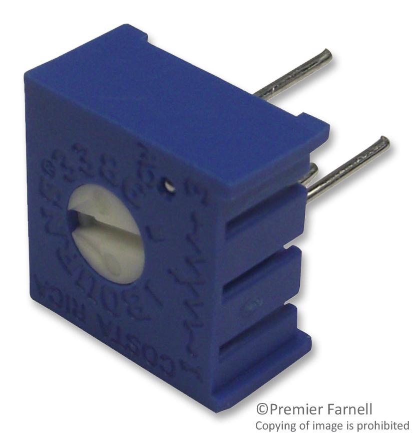 3386P-1-222LF TRIMMER, POT, 2.2KOHM, 10%, 1TURN, TH BOURNS