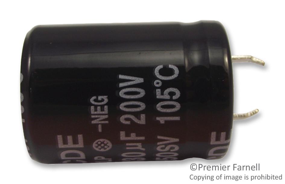 SLP331M200A3P3 CAP, 330µF, 200V, ALU ELEC, SNAP IN CORNELL DUBILIER