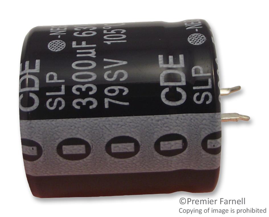 SLP332M063E3P3 CAP, 3300µF, 63V, ALU ELEC, SNAP IN CORNELL DUBILIER