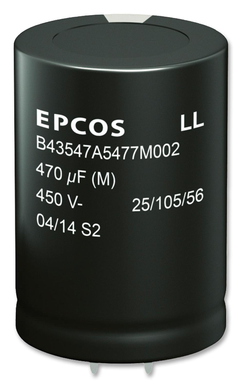 B43547A9477M000 CAP, 470µF, 400V, ALU ELEC, SNAP-IN EPCOS