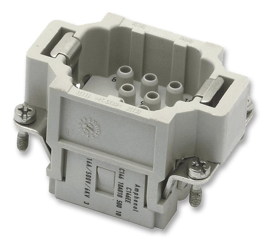 C146 10A010 500 10 INSERT, PLUG, 10+PE WAY, CRIMP AMPHENOL SINE/TUCHEL