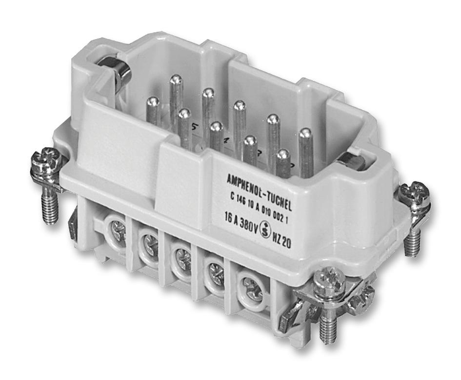 C146 10A010 002 1 INSERT, PLUG, 10+PE WAY, SCREW, 18A AMPHENOL SINE/TUCHEL