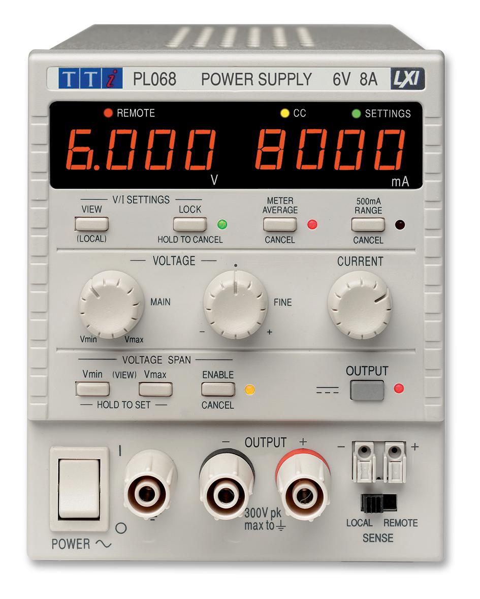 PL068 POWER SUPPLY, 1CH, 6V, 8A, ADJUSTABLE AIM-TTI INSTRUMENTS
