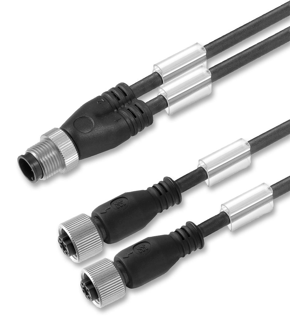 SAIL-ZW-M12BG-3-3.0U CONNECTOR, PLUG/ 2 X RCPT, M12, 3 WAY WEIDMULLER