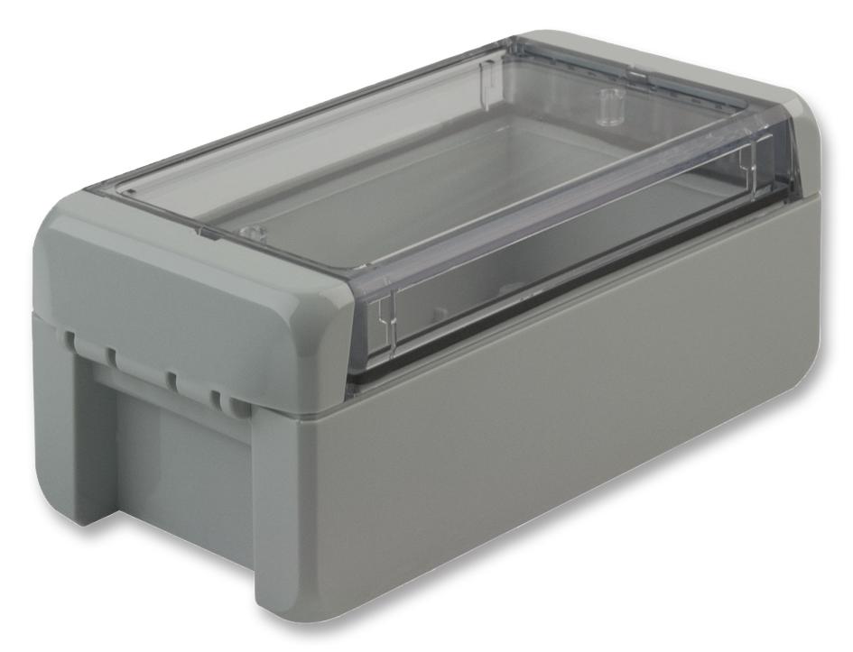 B 140806 PC-V0-G LIGHT GREY ENCLOSURE, PC, LIGHT GREY, CLEAR LID BOPLA