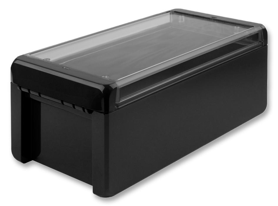 B 221309 PC-V0-G GRAPHITE GREY ENCLOSURE, PC, GRAPHITE GREY, CLEAR LID BOPLA