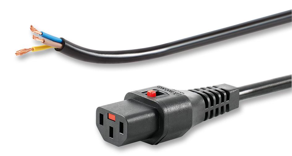IL13-SE-H05-3100-200 POWER CORD, IEC C13/ FREE END, 2M, 10A SCHAFFNER