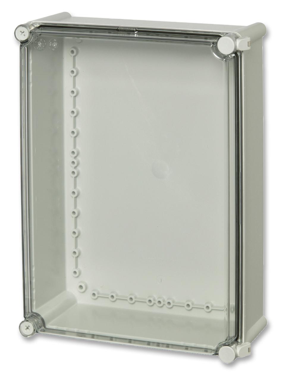PC 3828 13 T-2FSH ENCL. ENCLOSURE, PC, GRY, CLR LID, 380X280X130 FIBOX