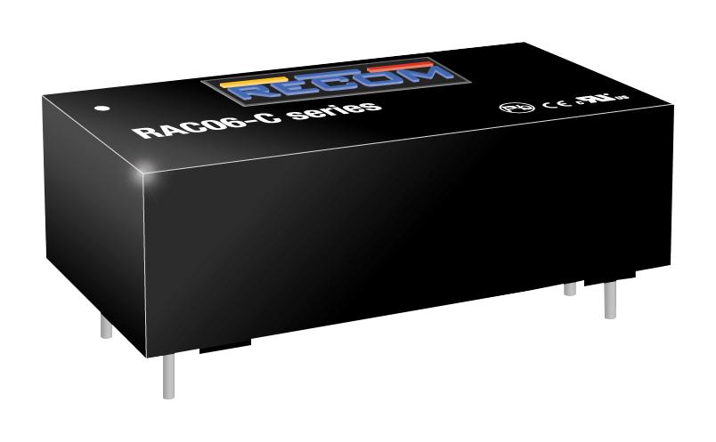 RAC06-12SC AC/DC CONVERTER, 6W, 12V, REG RECOM POWER