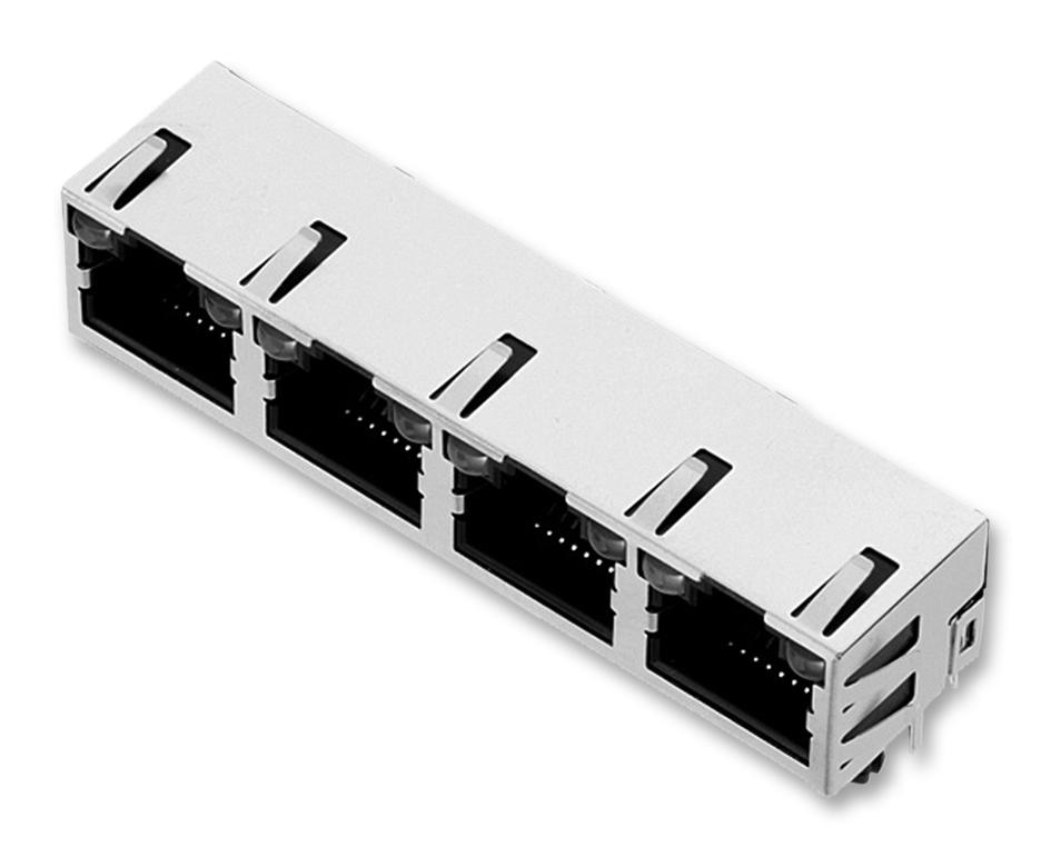 615032137921 CONN, RJ45 JACK, SHLD, 4PORT, 8P8C, CAT5 WURTH ELEKTRONIK