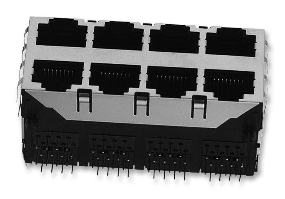 615064243321 CONN, RJ45, JACK, SHLD, 2X4 PORT, 8P8C WURTH ELEKTRONIK