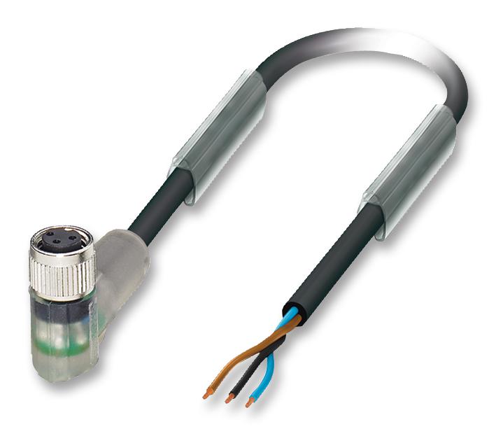 SAC-3P- 5,0-PUR/M 8FR-2L SENSOR CABLE, 3POS, M8 R/A SOCKET, 5M PHOENIX CONTACT