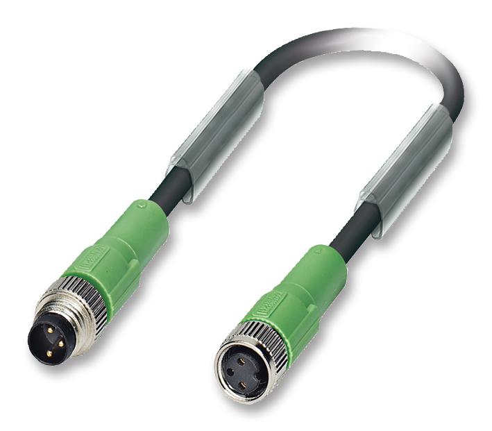 SAC-3P-M 8MS/ 3,0-PUR/M 8FS SENSOR CABLE, 3POS, M8 PLUG-SOCKET, 3M PHOENIX CONTACT
