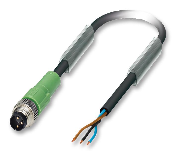 SAC-3P-M 8MS/1,5-PUR SENSOR CABLE, 3POS, M8 PLUG, 1.5M PHOENIX CONTACT