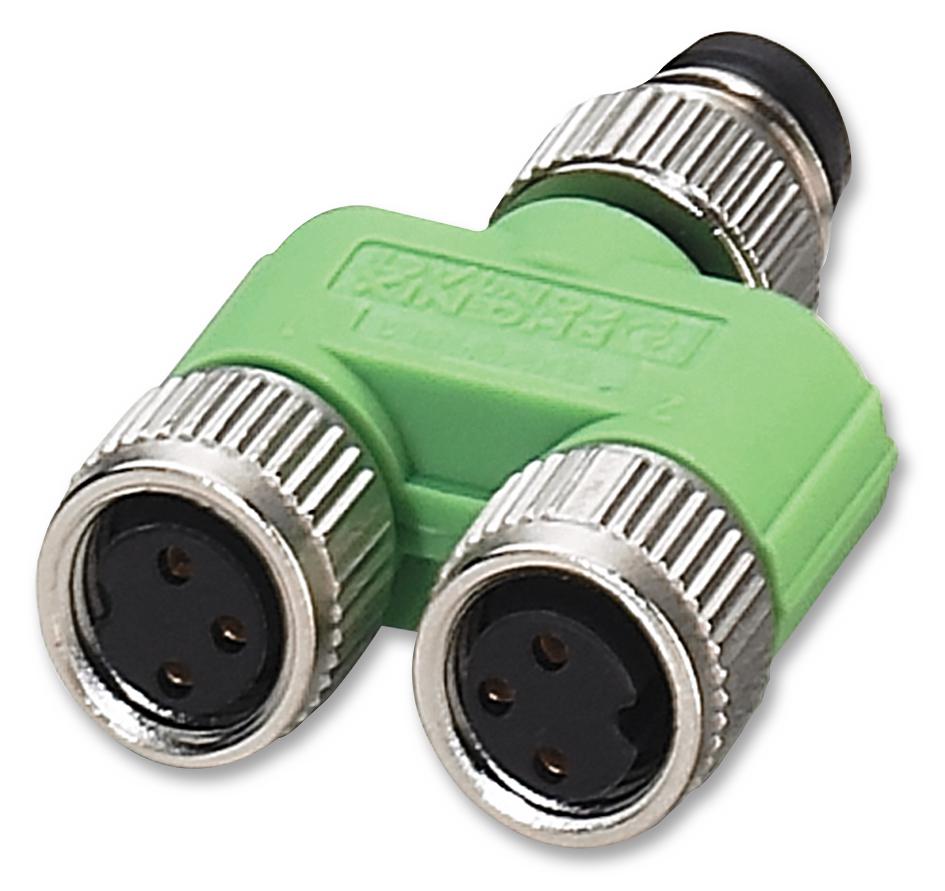 SAC-3P-M 8Y/2XM 8FS VP SPLITTER, M8 3POS PLUG - 2X M8 3POS SKT PHOENIX CONTACT