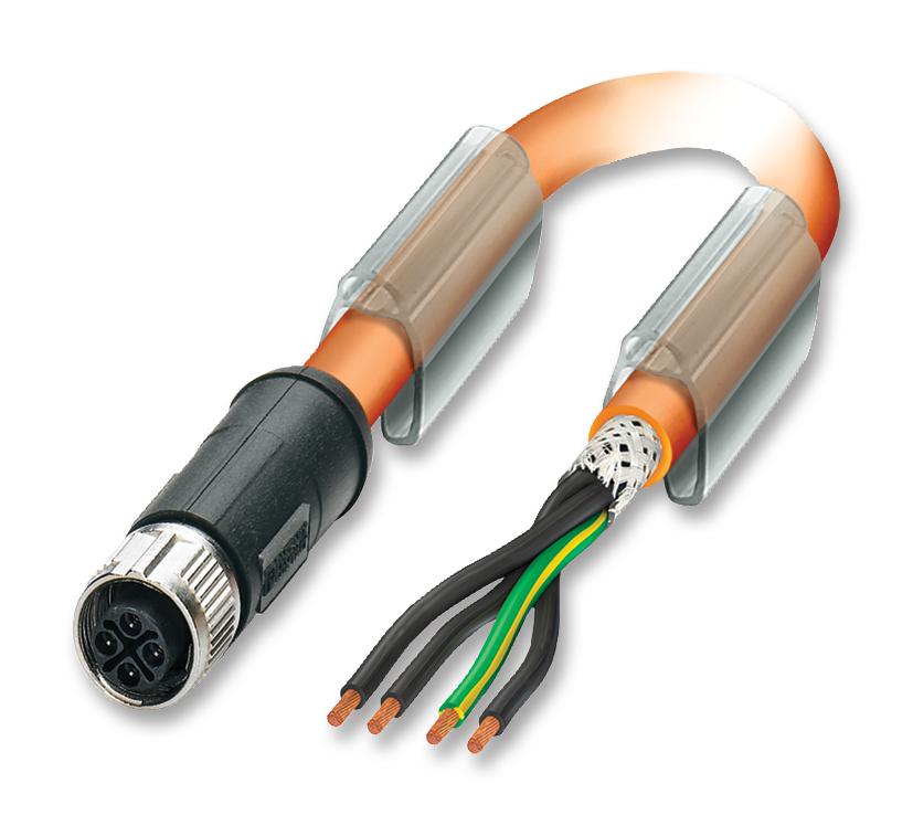 SAC-4P-FSS/ 3,0-PUR PE SH SCO SENSOR LEAD, M12 SOCKET, 4POS, ORANGE PHOENIX CONTACT