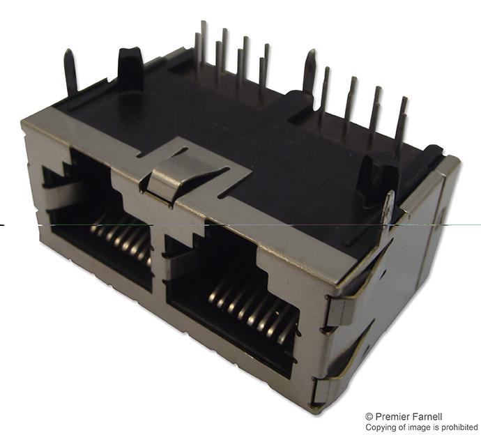 5406566-2 CONN, RJ45, JACK, 2PORT, 8P8C, CAT5E AMP - TE CONNECTIVITY