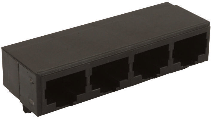 5557562-1 CONNECTOR, RJ45, JACK, 4PORT, 8P8C, CAT4 AMP - TE CONNECTIVITY