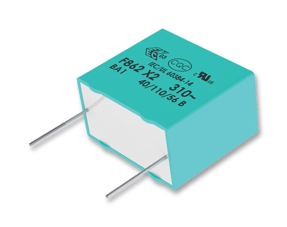 F862BK104K310ALR0L CAP, 0.1µF, 310VAC, 10%, PP, RADIAL KEMET