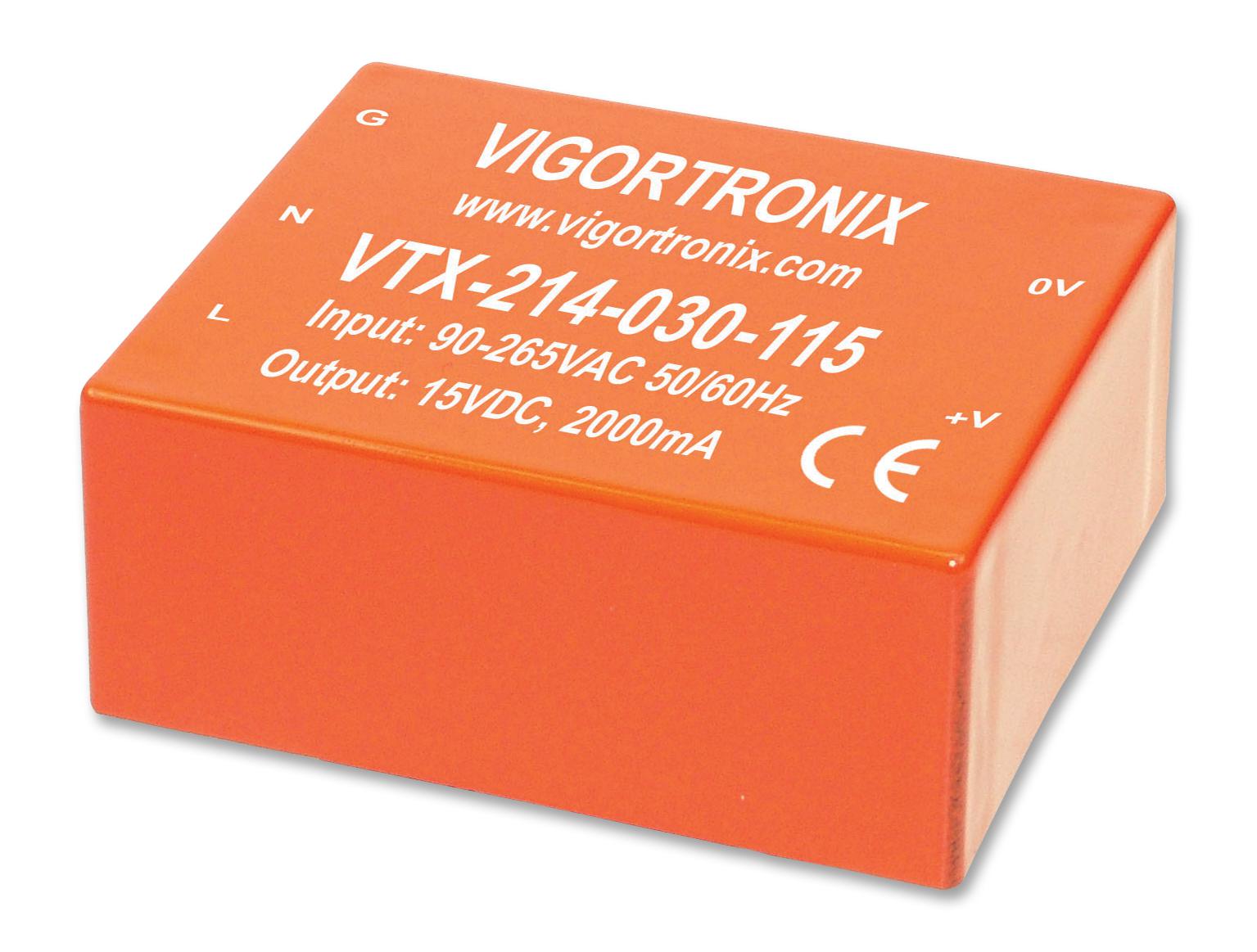 VTX-214-030-124 POWER SUPPLY, AC-DC, 24V, 1.25A VIGORTRONIX