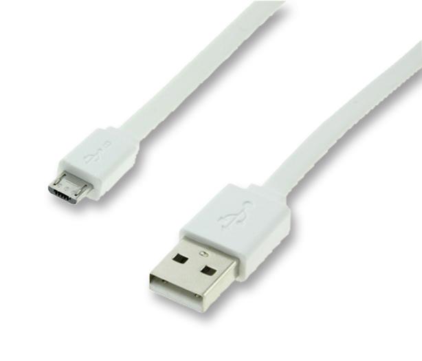 11.02.8761 CABLE, USB 2.0 A-MICRO B PLUG, 1M, WHT ROLINE