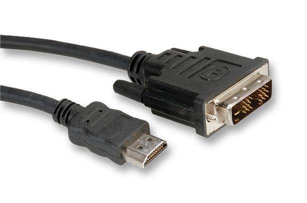 11.04.5532 DVI CABLE, DVI PLUG-HDMI PLUG, 3M, BLACK ROLINE